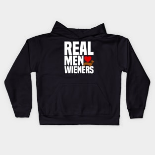 Real Men Love Wieners - Heart Dachshund Puppy Dog Kids Hoodie